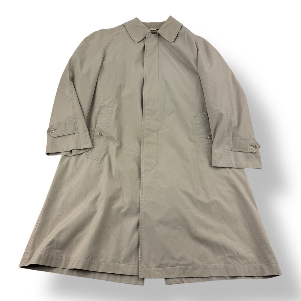 Sanyo Tan Cotton Polyester Button-Up Top Coat Single Vent Made in Japan Size‎ S